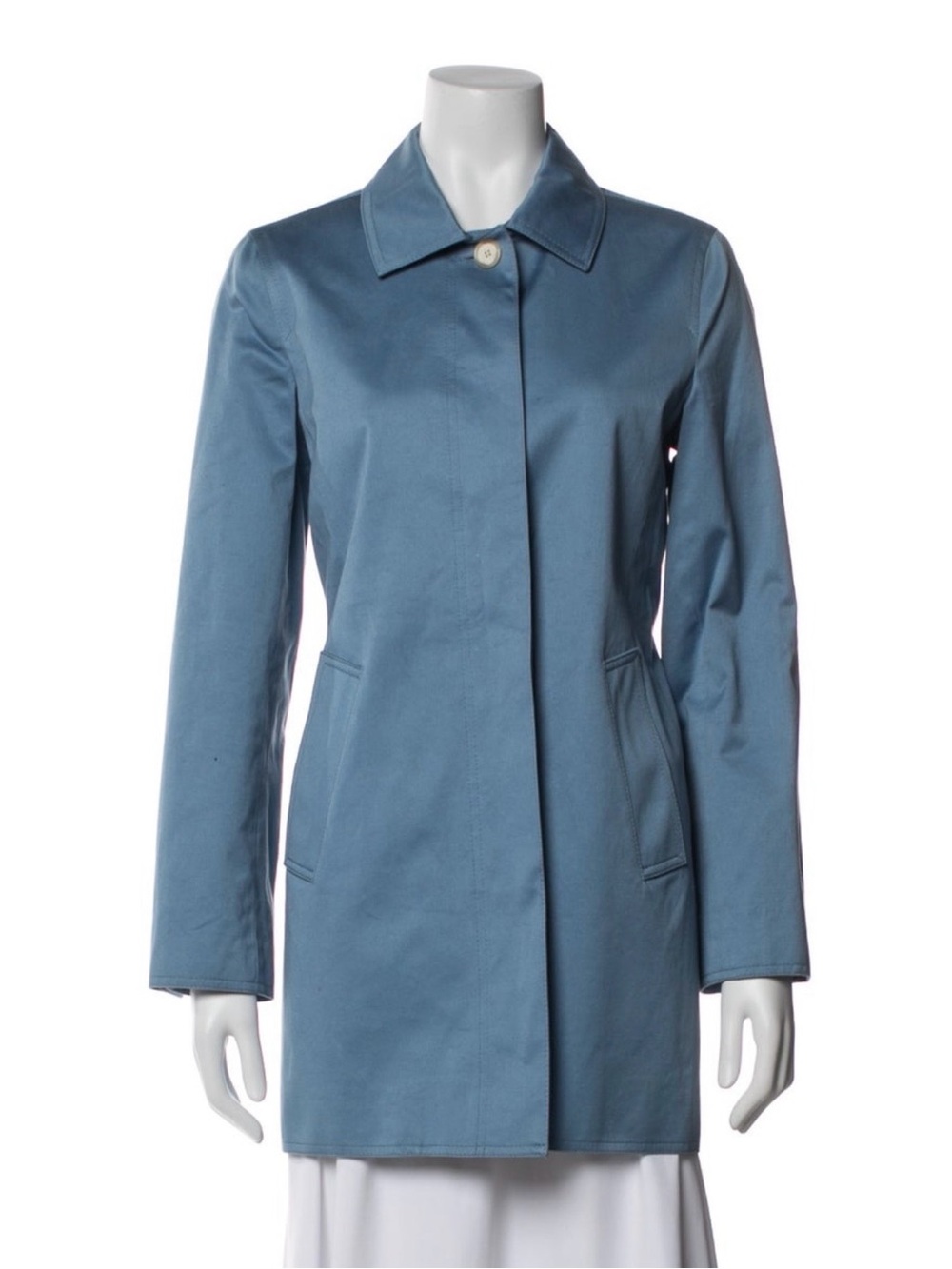 Coach Light Blue Button Front Day/ Trench Coat-small
